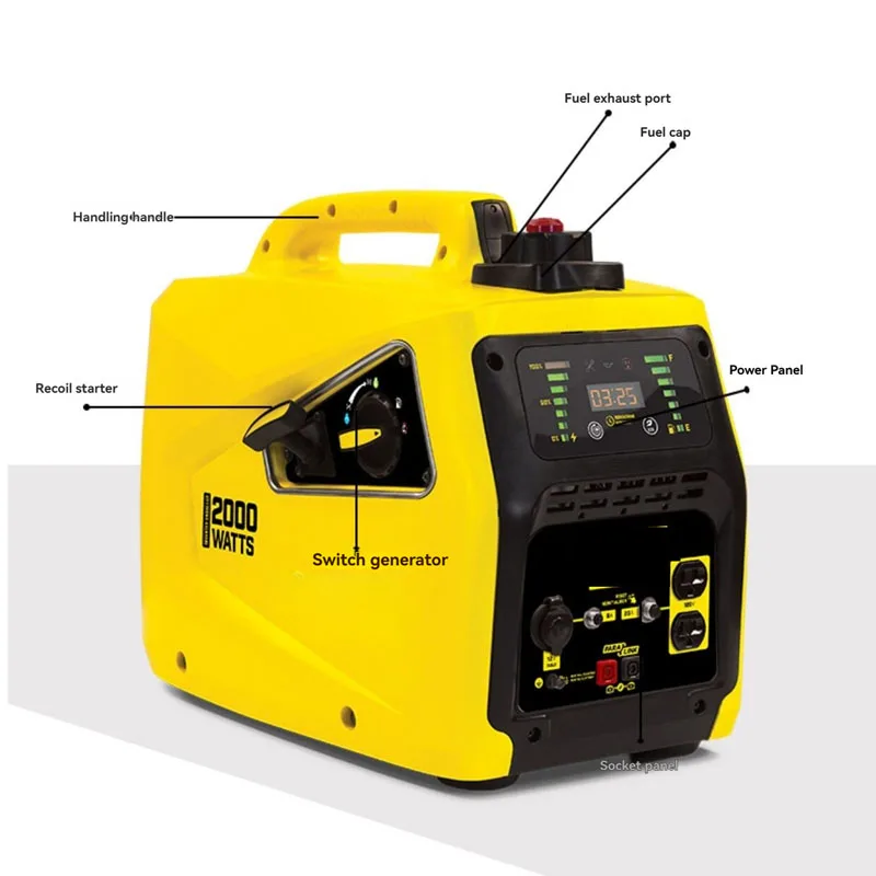 ‌2000W Digital Frequency Conversion Silent Generator For RV Travel, Home And Office Emergency Backup Power Supply