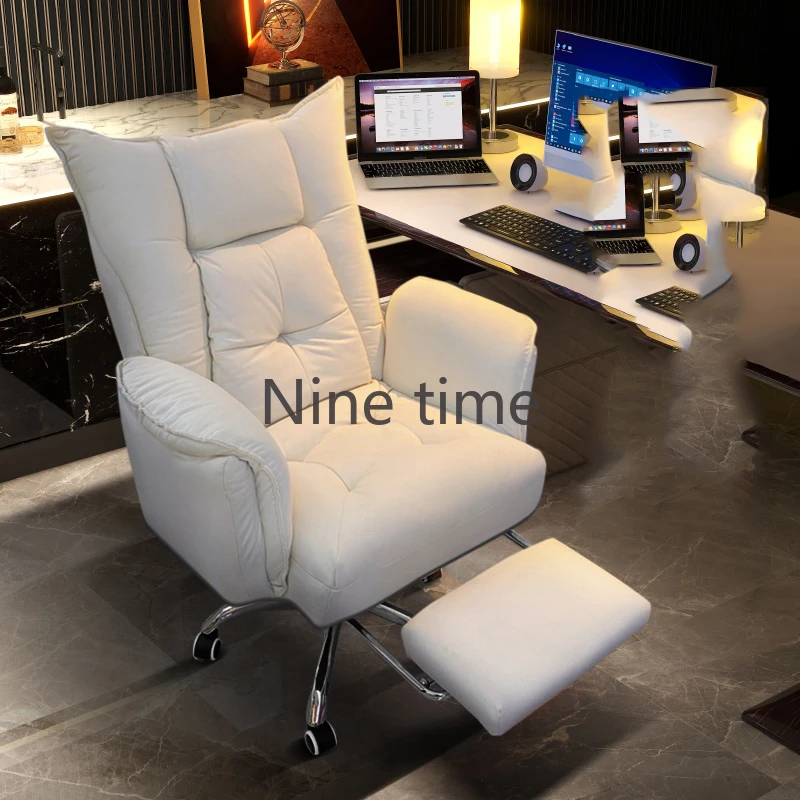 Modern White Office Chairs Designer Salon Queening Barber Pillow Computer Chair Boss Clients Sillas De Oficina Library Furniture