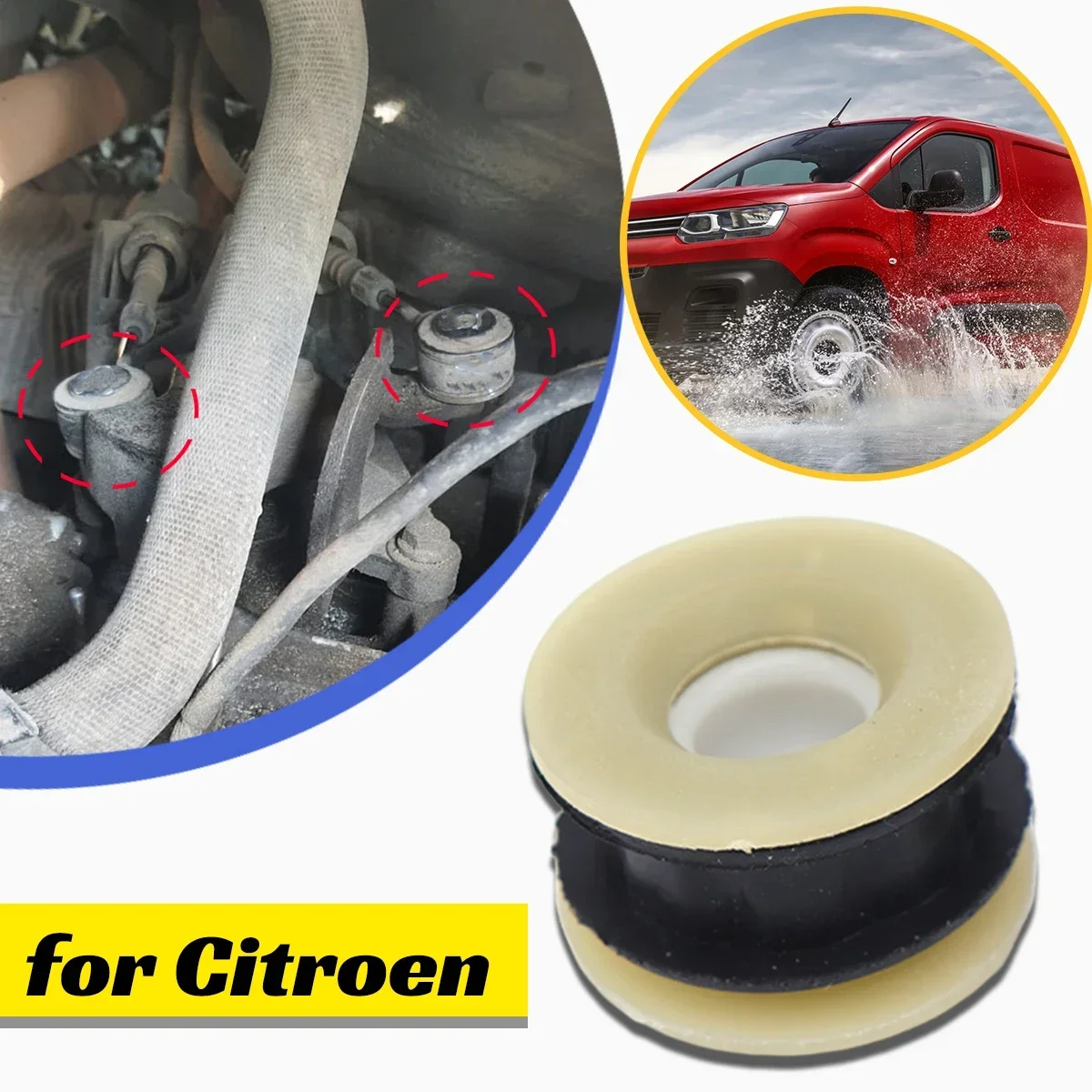 

2pc Gear Shift Selector Lever Linkage Cable Shifter Bushing for Citroen Berlingo B9 Multispace Partner Tepee End Rod Manual Car