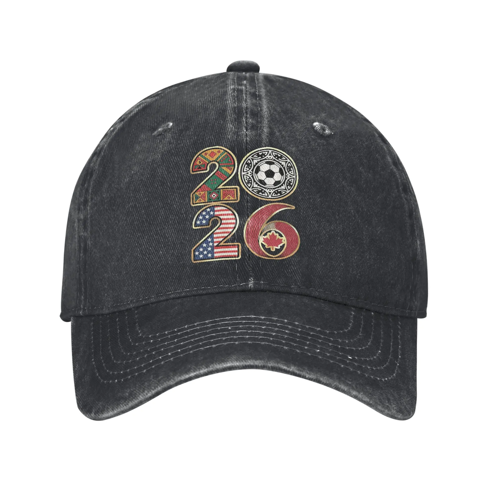 Usa Canada Mexico Soccer 2026 Baseball Caps Vintage Distressed Cotton Football Match Snapback Cap Unisex Adjustable Fit Caps Hat