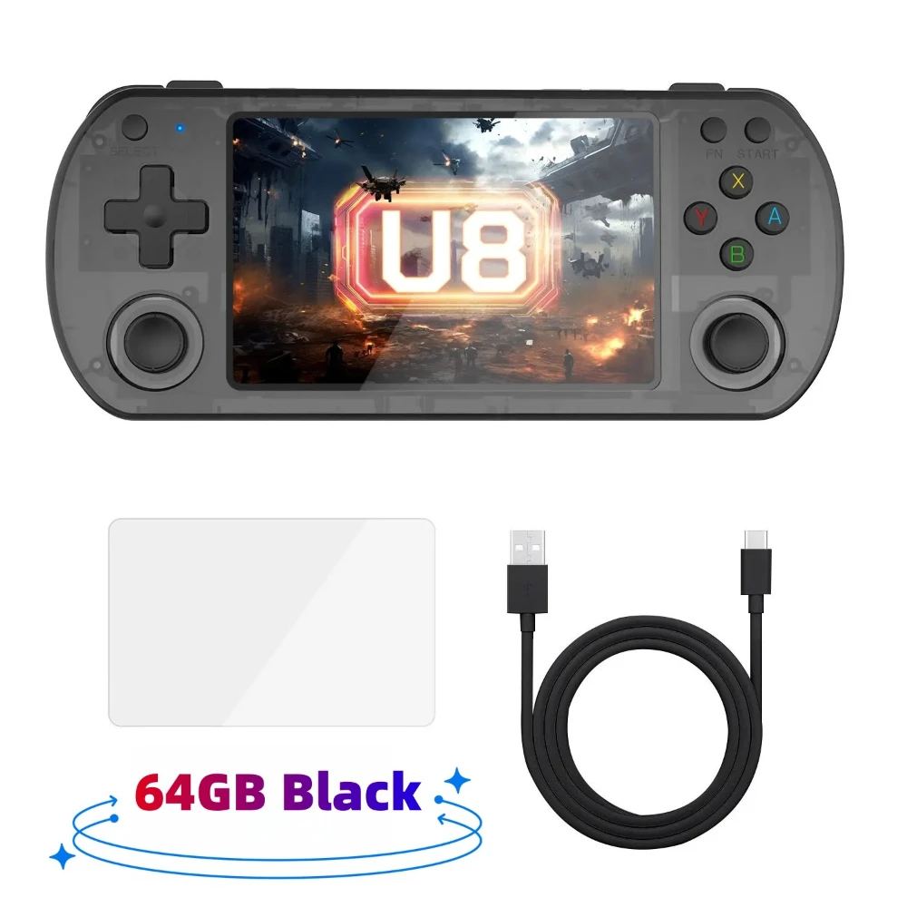

U8 Retro Handheld Game Consoles Linux System 4.0 Inch IPS Screen Portable Video Games Console 64GB 15000+ Classical Games