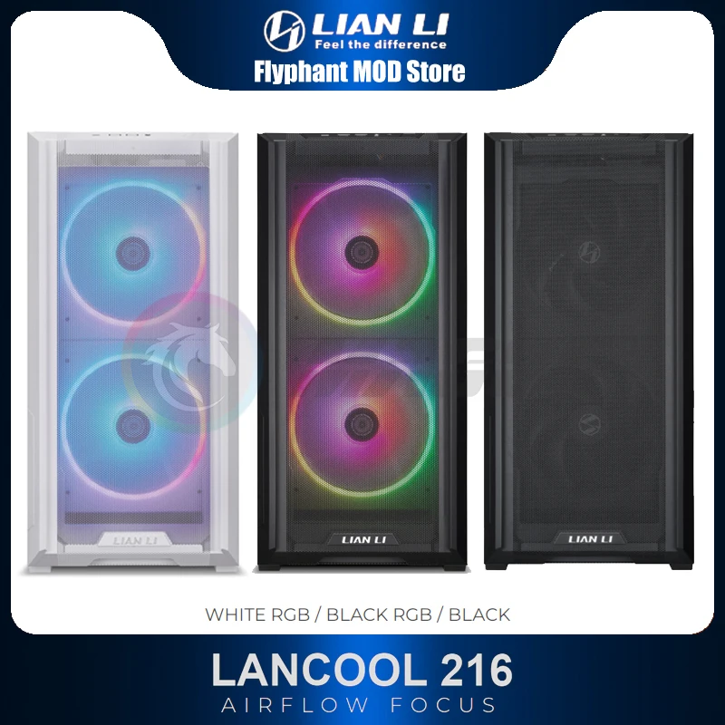 LANCOOL 216 Computer Case Gaming PC Chassis For E-ATX/M-ATX/Mini-ITX,Support ATX PSU 392mm Graphics Card 280/360 Water Cooling