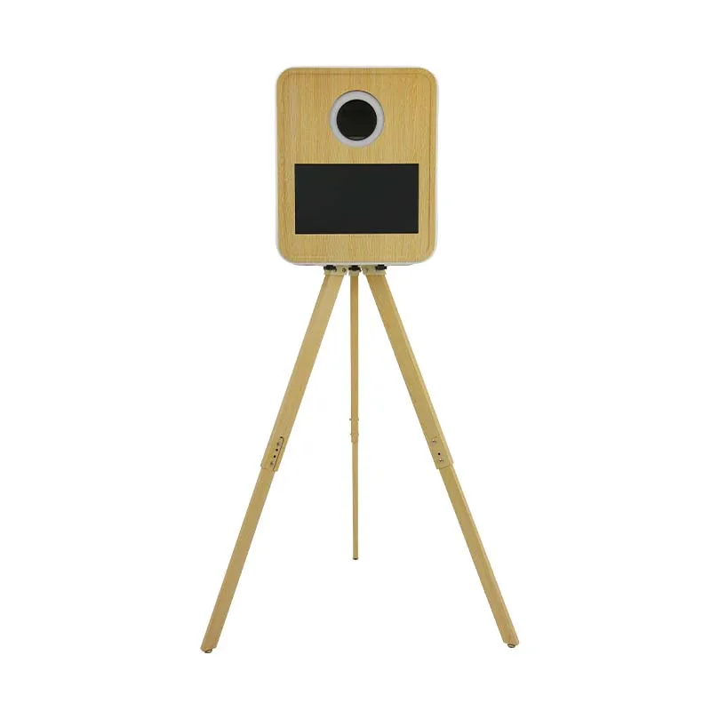 

Elegant Retro Vintage Wooden Style Screen Photobooth Machine DSLR Photo Booth Shell Stand with Tripod Sale