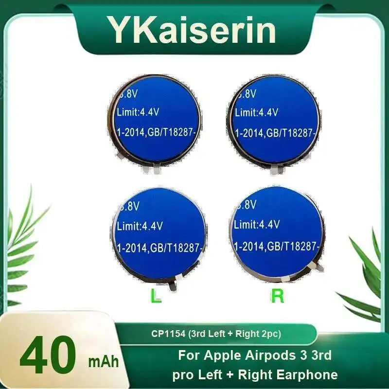

Earphone Battery 40Mah For Apple Airpods 3 3Rd Pro Left + Right CP1154 2Pc