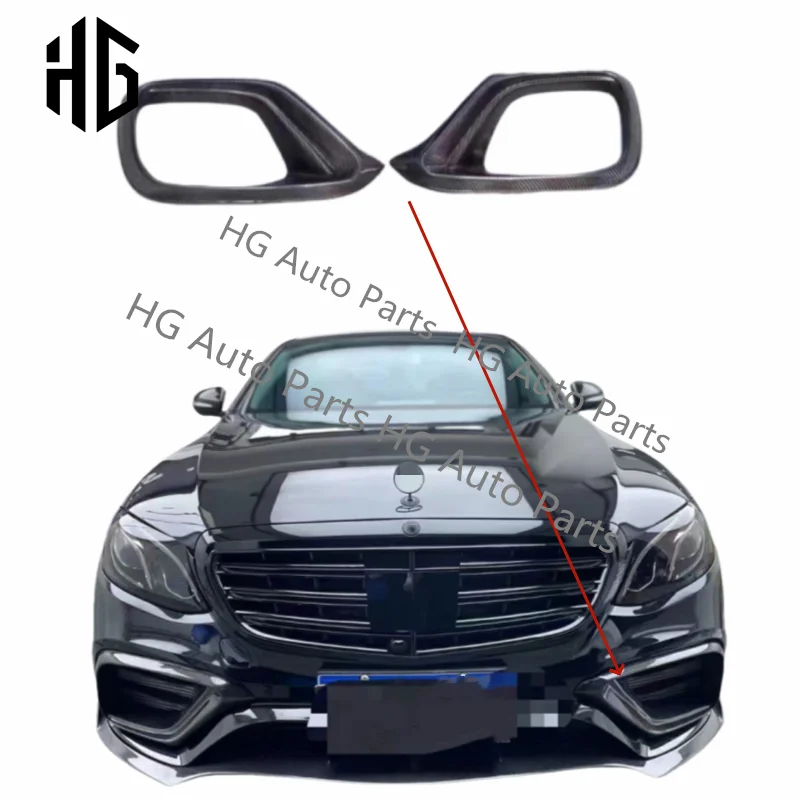 

W213 Front Car Bumper Canards 3K Glossy Carbon Fiber Body Parts For Mercedes E Class W213 Front Bumper Air Intake Vents