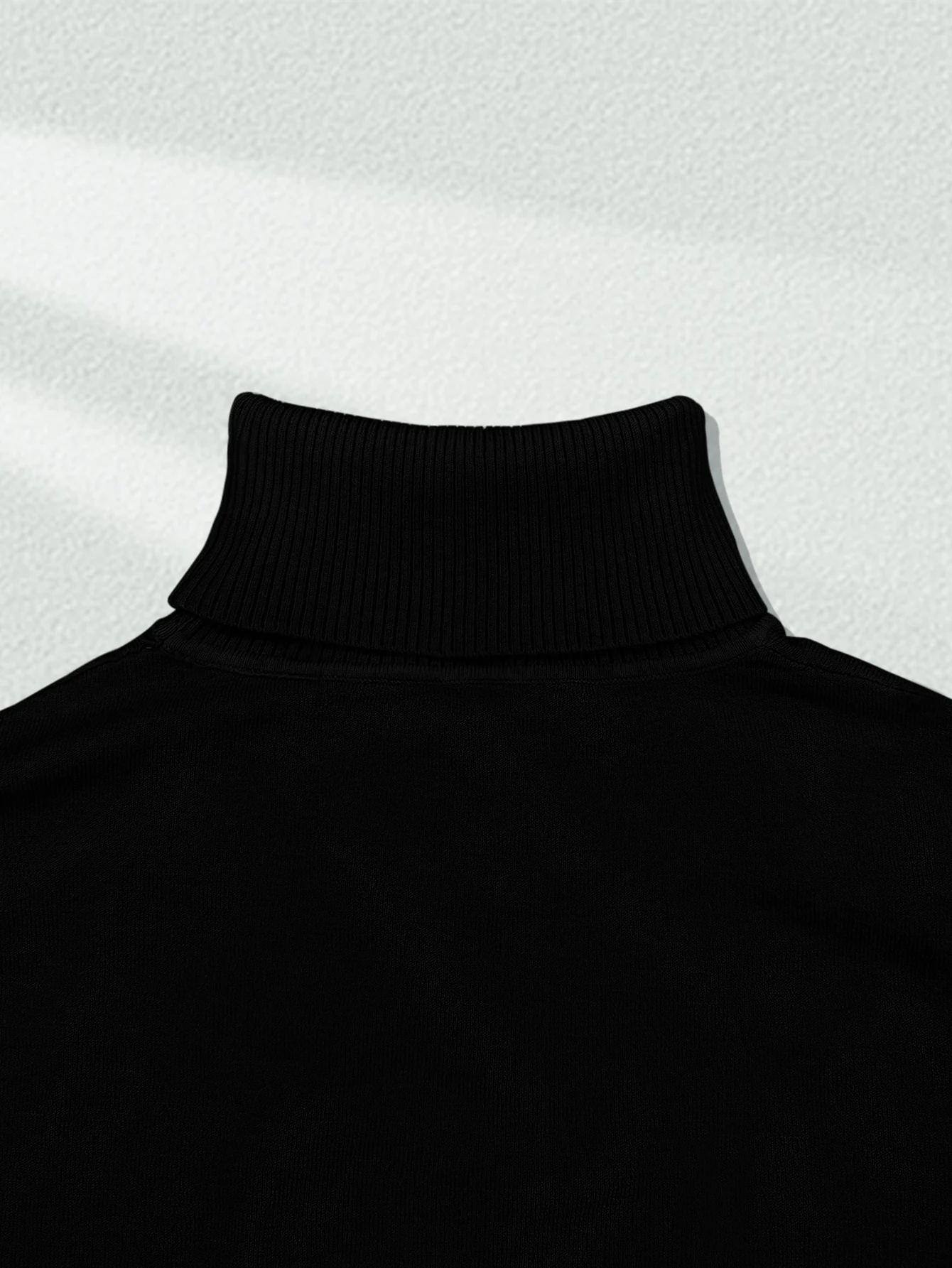 Herren Slim Fit Rollkragenpullover, Minimalistischer Paris-Linien-Brustdruck, Warmer Langarm-Pullover für Herbst und Winter, Business-Casual-Jumper – Detail 7
