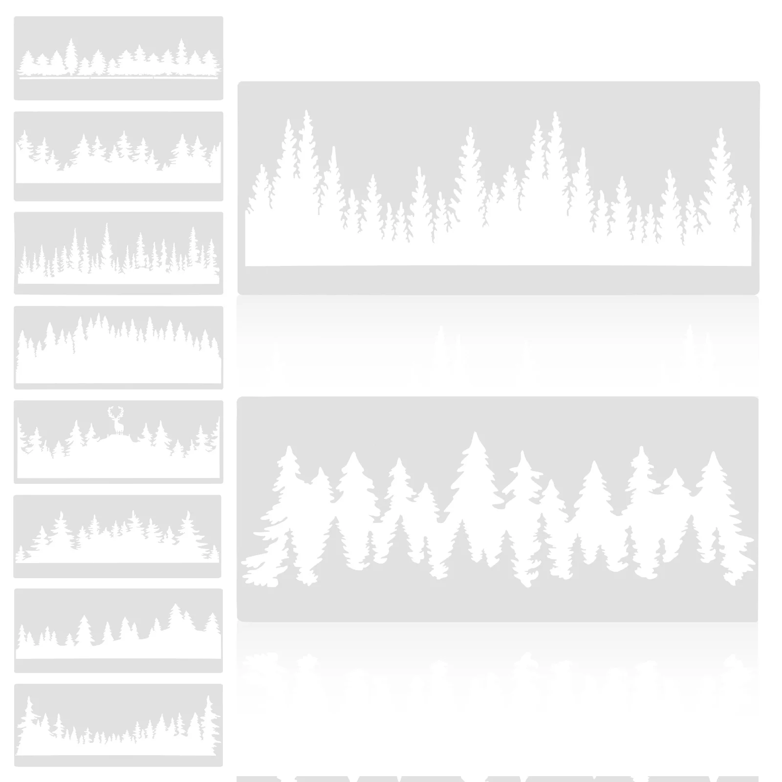 

10Pcs Tree Painting Stencils Reusable Sturdy Templates for Wall Canvas Furniture Craft Paint Stencil