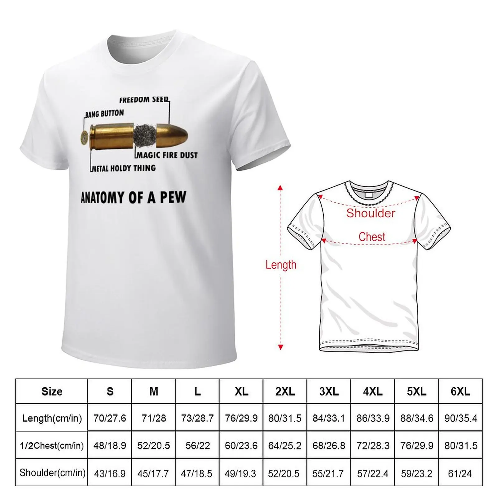 Anatomy of a Pew FPS Bullet Deconstruction For Gamers Geeks and Nerds T-shirt hippie clothes tees mens plain t shirts