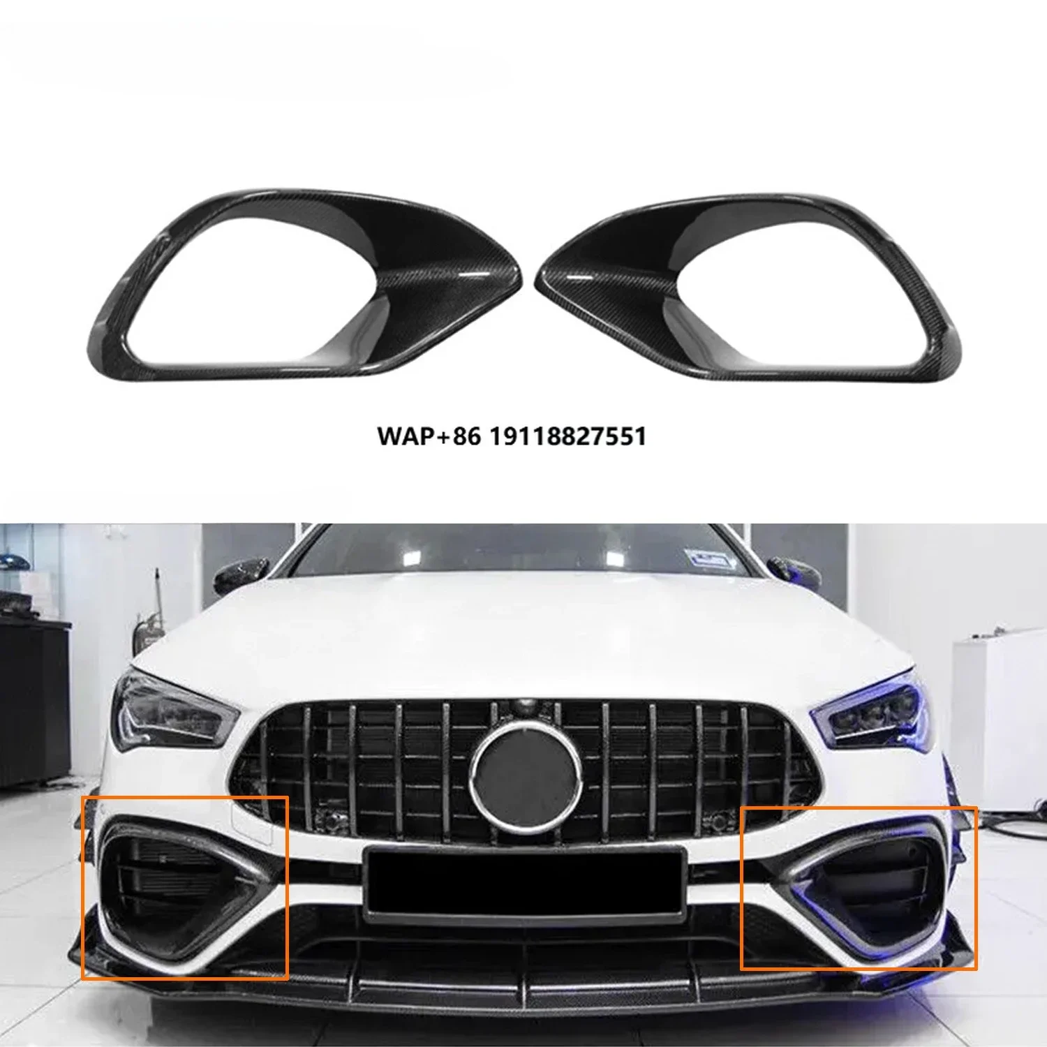 

For CLA-Class W118 C118 Carbon Fiber Front Bumper Trim 2021-2026