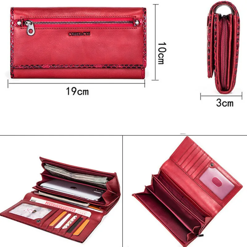 New Fashionable Large Capacity Handbag Casual Leather Wallet Female Top Layer Cowhide Handbag Women Wallets Purse Women Card Bag