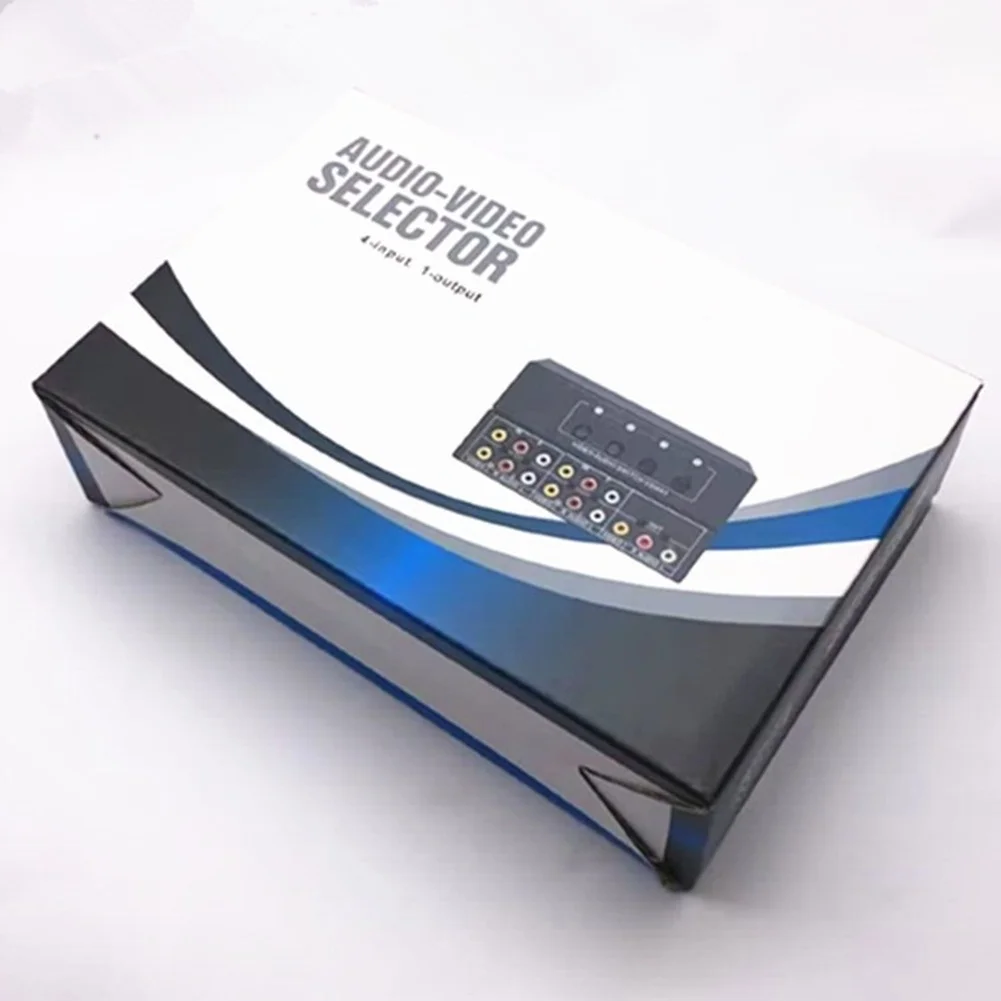 For Game Consoles Remote Included Audio Video Selector For TV Setup 14*7.2*4cm Multiple Audio Video Sources Switch