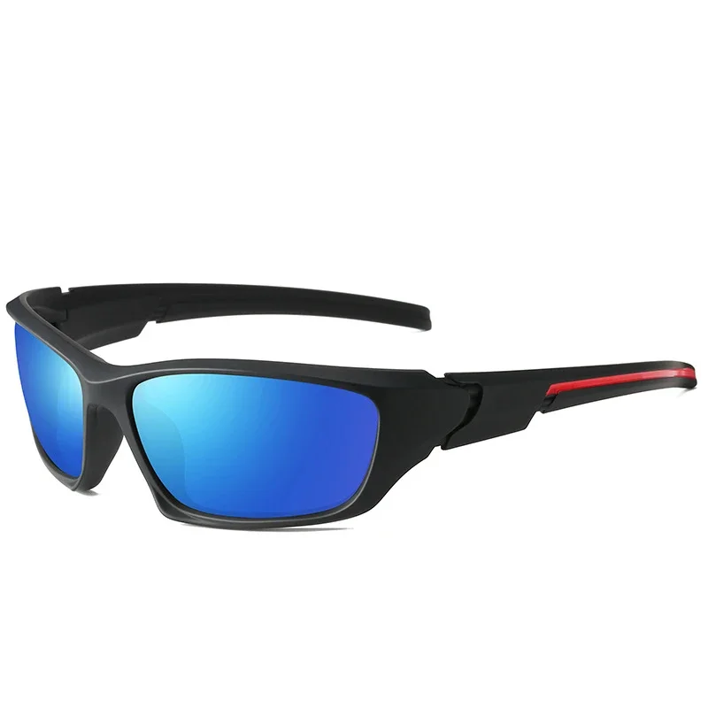 Brand Polarized Sunglasses for Men Plastic Oculos De Sol Men\'s Fashion Square Driving Eyewear Travel Sun Glass Black Blue Glass