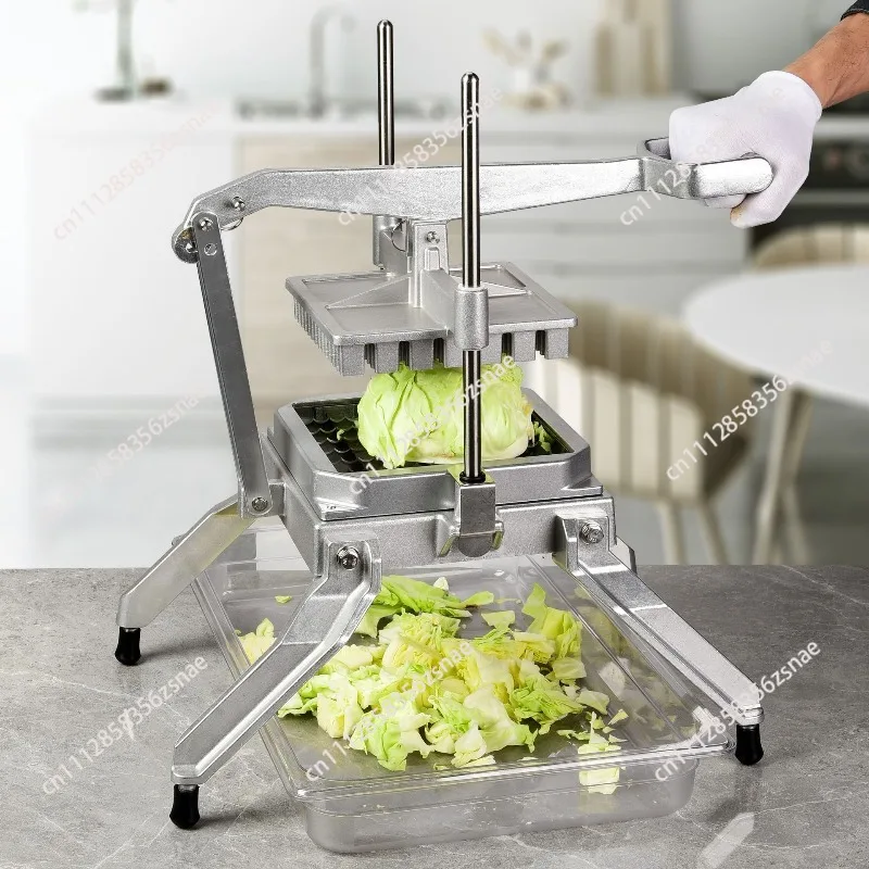 Commercial Manual Lettuce & Cabbage Cutter, Labor-Saving Lever Vegetable Dicer, Multiple Cutting Sizes for Pre-made Food