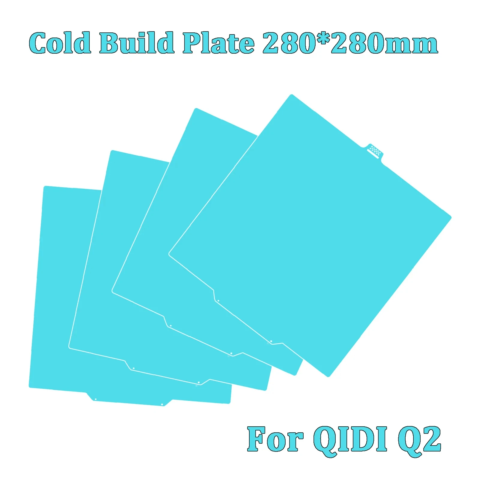 Glacier Cold Build Plate For QIDI Q2 Q2 Combo 280*280mm Heat Bed High Viscosity Two Sided Printing 3D Printer Parts