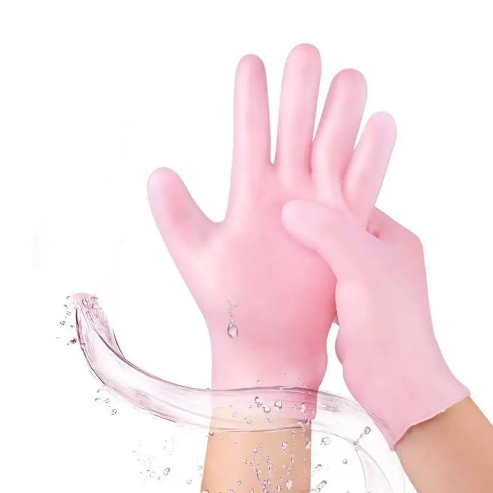 1Pair Silicone Foot Care Socks & Reusable SPA Gel Gloves Moisturizing Anti Cracking Heel Foot Spa Exfoliating Foot Mask Cover