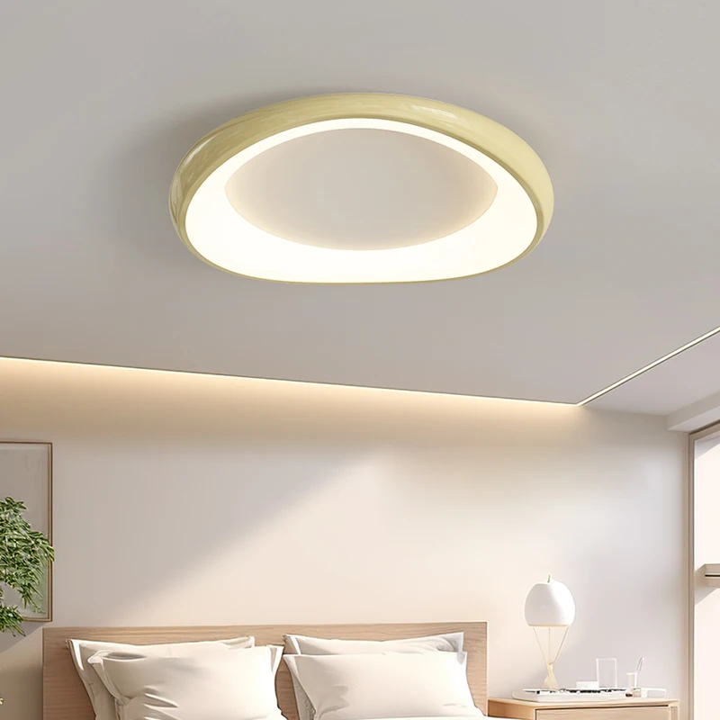 

Cream Style Ultra-thin Living Room Recessed Led Ceiling Lights Mango Full Spectrum Eye Protection Bedroom Study Ceiling Lamp