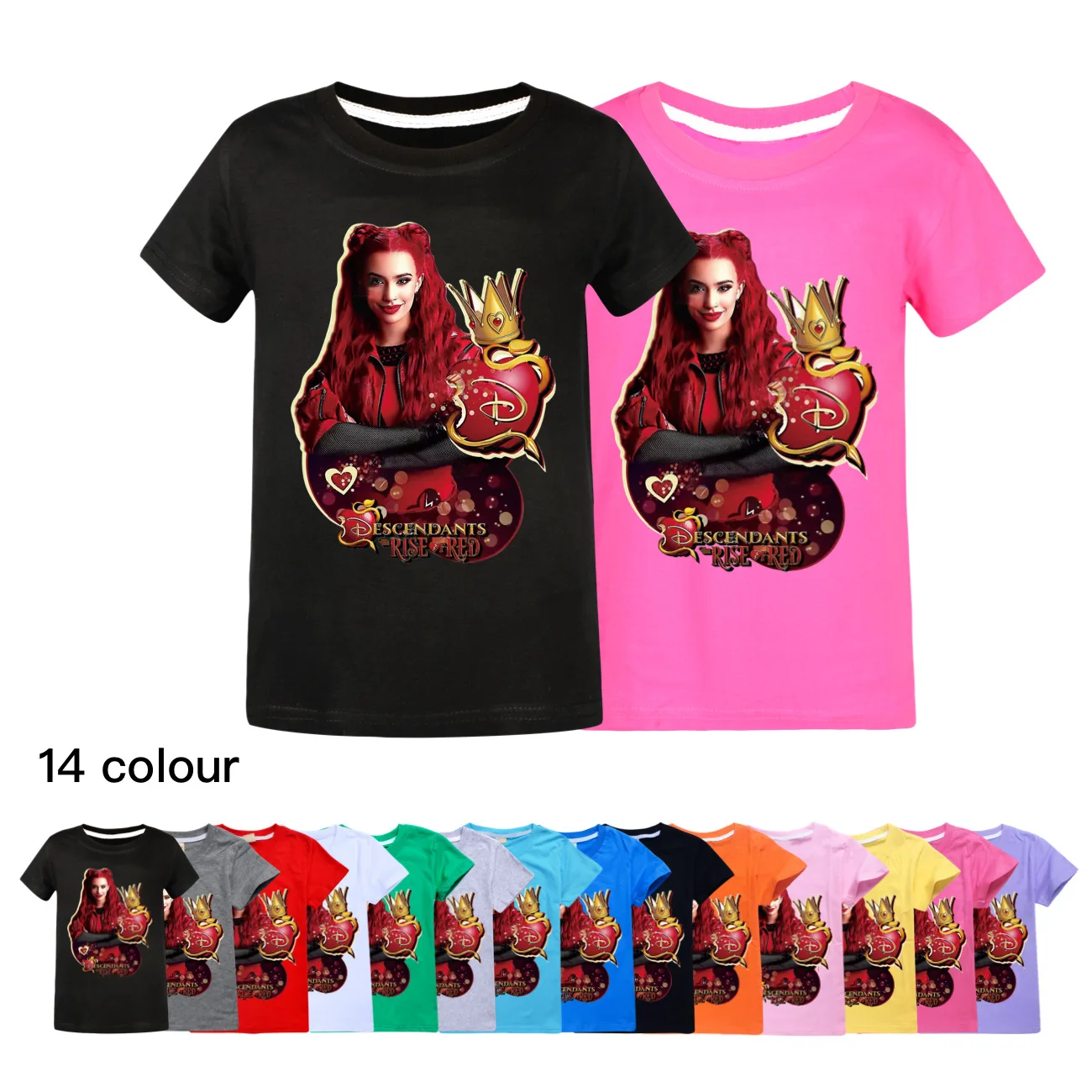 

Descendants 4Toddler Girls Shirt Children T-Shirt Kids Summer Tops Hip-hop Casual Teenage Short-Sleeved T-Shirt Hot Selling3593