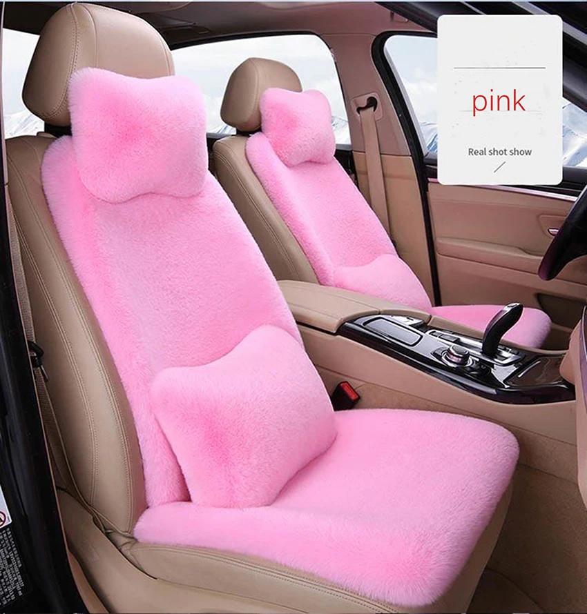 Universal Faux Sheepskin Car Seat Cover Mat Plush Car Seat Covers Auto Seats Cushion for Toyota Volkswagen BMW Ford Mazd