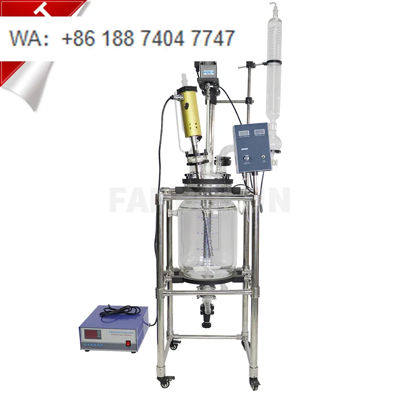 Continuous Ultrasonic Cavitation Reactor Turnkey Bottom Filter Biodiesel Production Jacket Glass Ultrasonic Reactor Price USA in