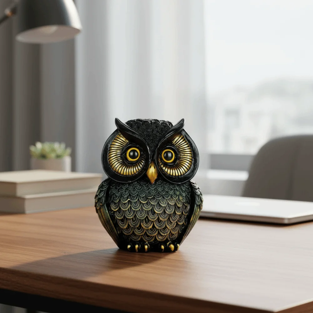 Vintage Resin Owl Statue 5