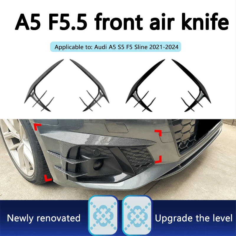 For Audi A5 S5 F5.5 Sline 2021-2024 Front Grille Air Outlet Spoiler Modification Parts Suitable for S5 Sline Models