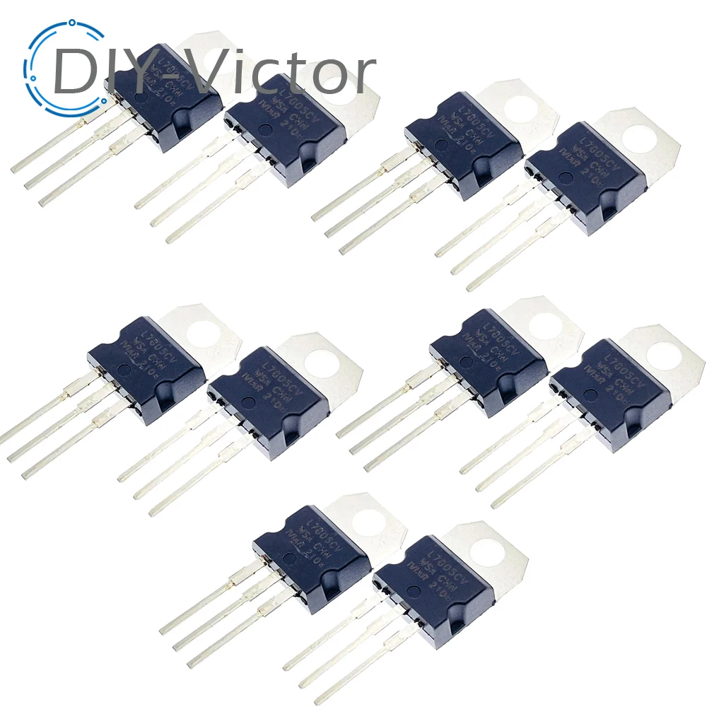 10pcs L7805CV LM7805 L7805 7805 Voltage Regulator IC 5V TO-220 make in china