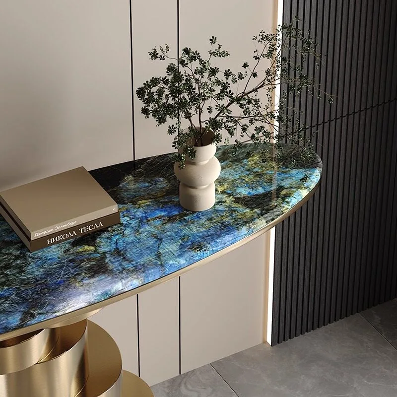 For light luxury entrance table, facing the door, high-end sense, modern simplicity and extremely narrow entrance table
