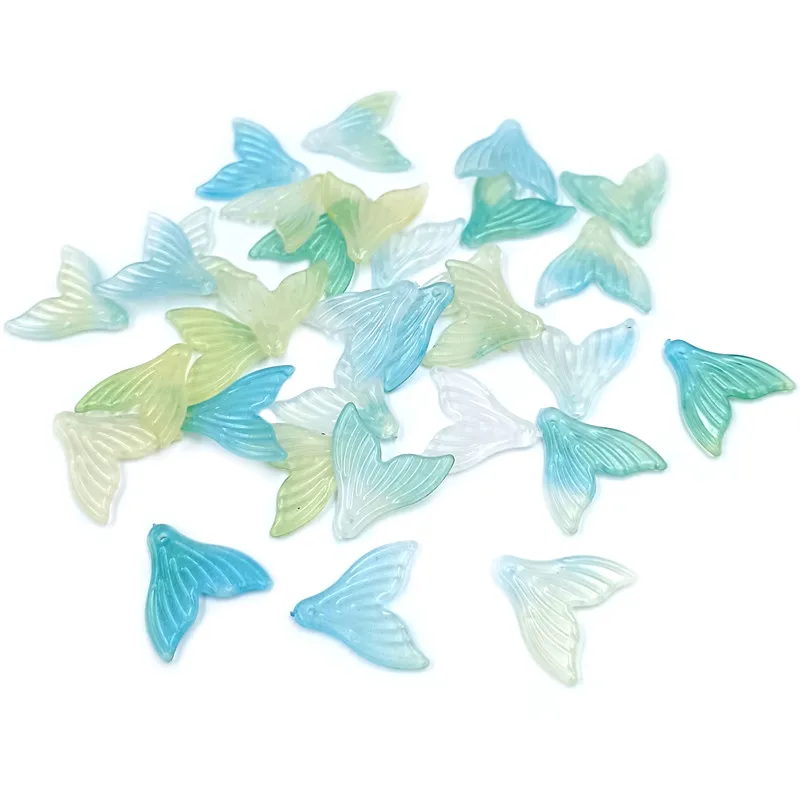 20pcs Creative Fishtail Gradient Beads for DIY Jewellery Making