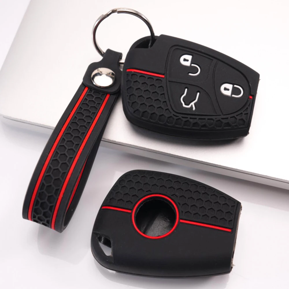 Protective Key Cover With Chain For Mercedes-Benz C B E A S ML GL SLK G V Class W203 W211 W204 W168 W169 W220 W164 W639 CLS CLK