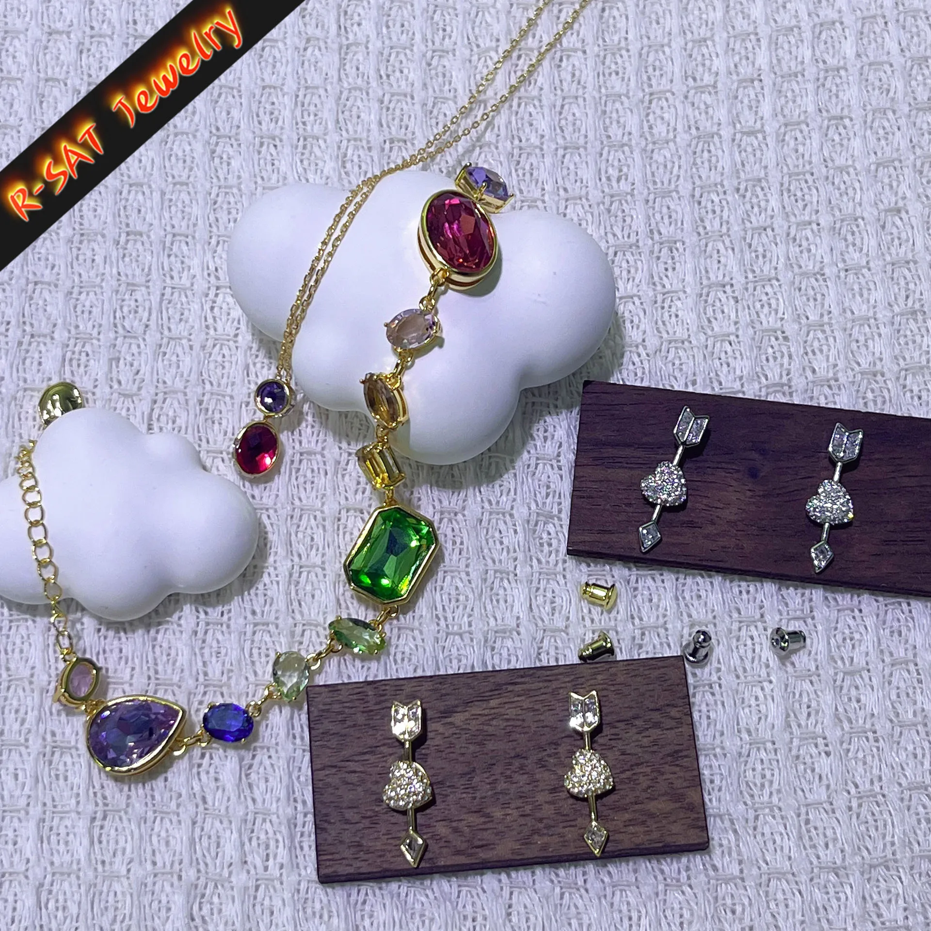 

2026 Original New Jewelry Candy Necklace Bracelet Sets Heart-Shaped Earrings Leaf-Shaped Ring High-Quality Gifts for Women