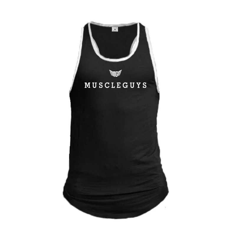 Men Training Cotton Tank Top Sleeveless Bodybuilding Vest Gym Workout Fitness Muscle Shirt Summer Sports Singlet Casual Clothing