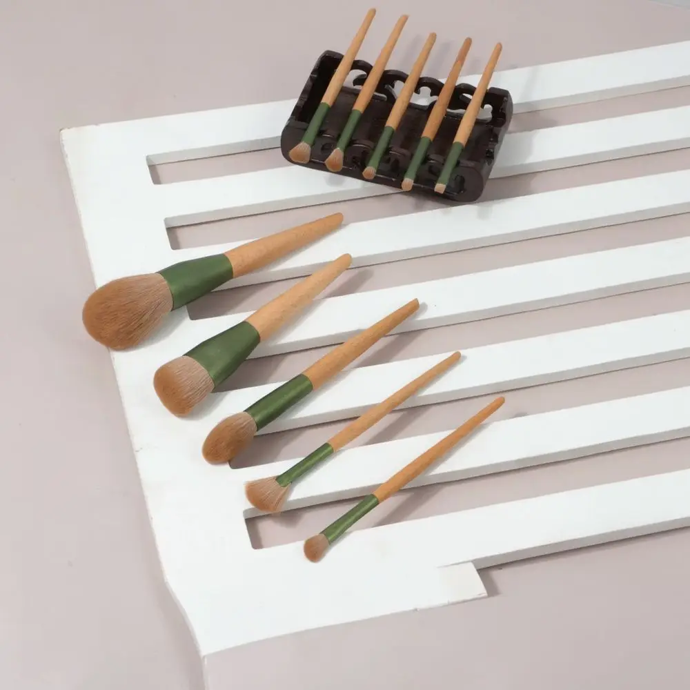 Premium Cosmetic Makeup Brush Collection Soft Synthetic Hair Wooden Handle Tools For Eyeshadow Foundation Powder Applicator