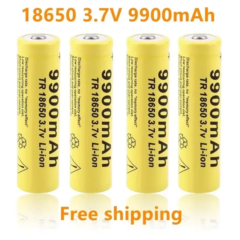 

18650 3.7V 9900mAh Li-ion Battery High Capacity Rechargeable for LED Flashlight/Torch/Headlamp Long Runtime Fast Charging