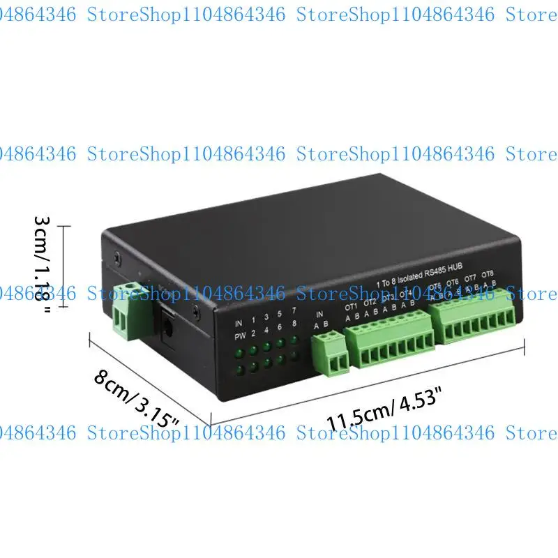 5ASD RS485 HUB ADACTER INDUSTRI ISOLASI Two-Way 8 Ports 128 Perangkat Setiap saluran