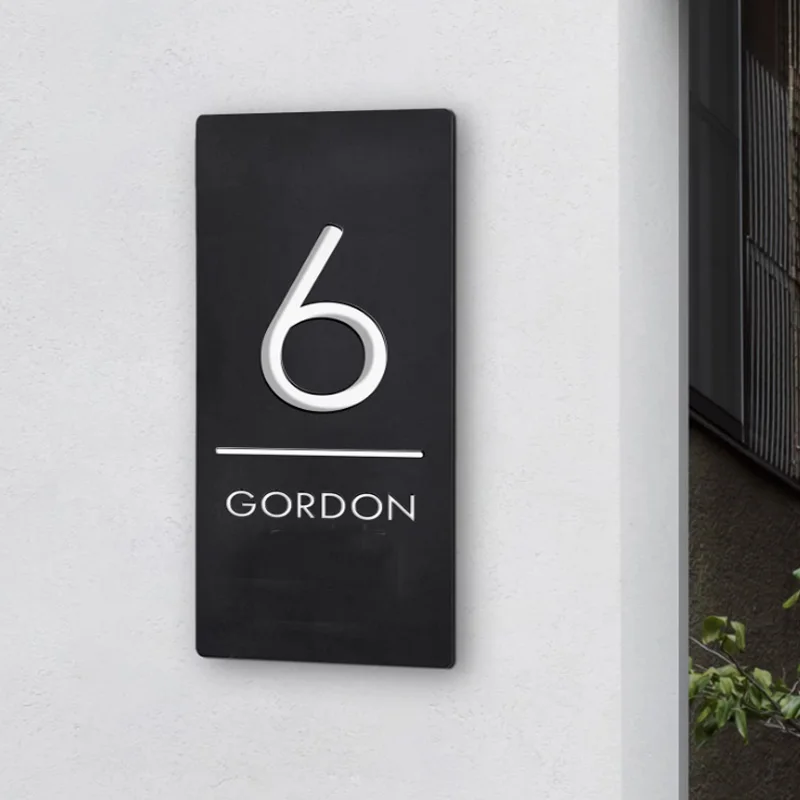 Targhe per Porte in Acrilico Moderne Personalizzabili con Numeri Verticali Tagliati al Laser 3D per Negozi, Appartamenti, Ville, Hotel, Cassette Postali, Caffè, Bar