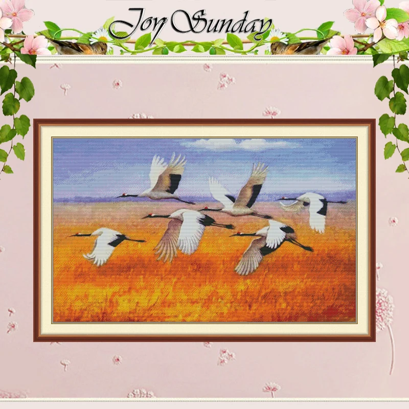 

Flying Over The Wheat Fields Patterns Counted Cross Stitch Set 11CT 14CT 16CT Stamped DMC Cross-stitch Kit Embroidery Needlework
