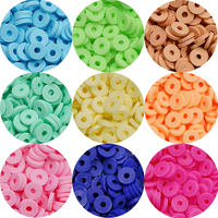 350pcs 6mm Flat Round Polymer Clay Beads Loose Spacer Beads for Jewelry Making DIY Needlework Bracelet Necklace Accessories