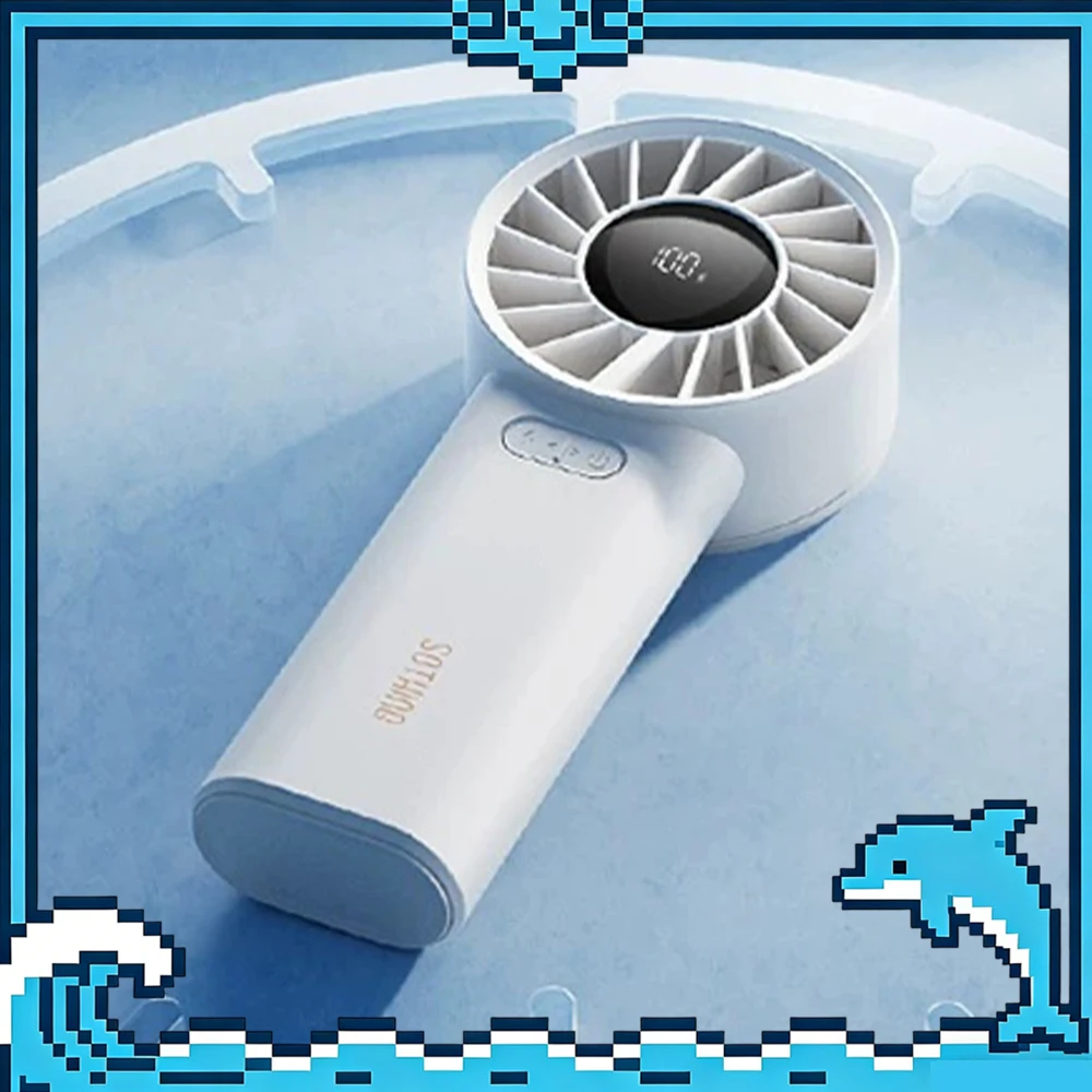 SOTHING Engine 60 Handheld Small Fan 100-Gear Wind Sense Handheld Fan Intelligent Digital Display Low Noise And Light Weight