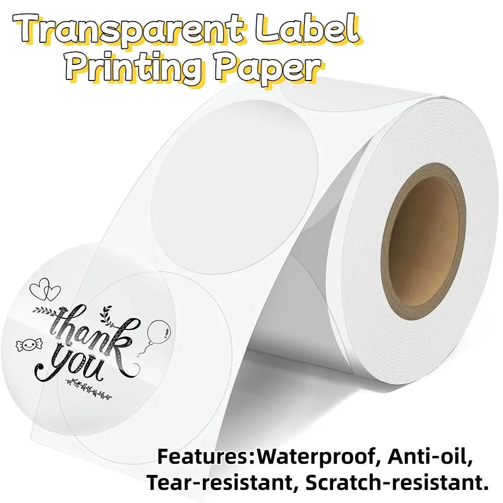 230 Uds etiqueta adhesiva transparente en blanco DIY etiqueta autoadhesiva impermeable antiaceite antiarañazos papel de impresión térmica aula