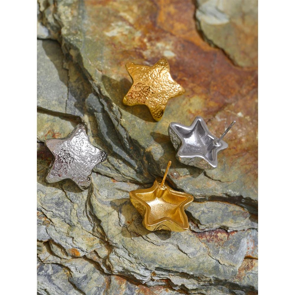 أقراط مرصعة بالنجمة Yhpup للنساء ، مقاومة للماء ، سحر PVD ، الفولاذ المقاوم للصدأ ، المعدن ، الذهبي ، خمر ، الموضة ، اكسسوارات المجوهرات ، هدية #6