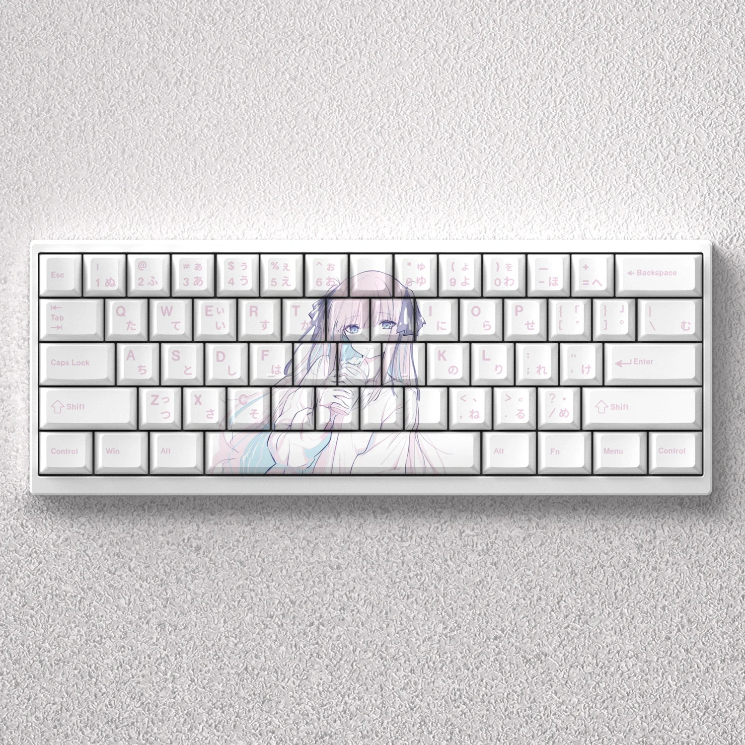 73 Keys Nakano Nino Keycaps PBT Dye Sub Cherry Anime White Japanese for 60% 65% 68% Mechanical Keyboard GK61 Anne Pro 2