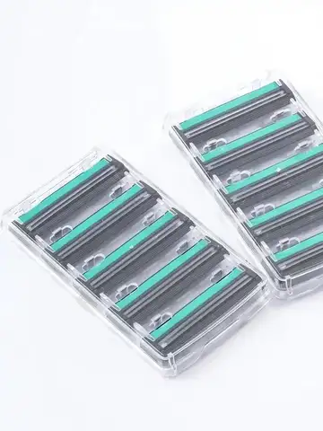 Double Razor Blades Replaceable Heads Old Manual Fine Razor Men's Shaving Razor 1 Blade Frame 20 Heads