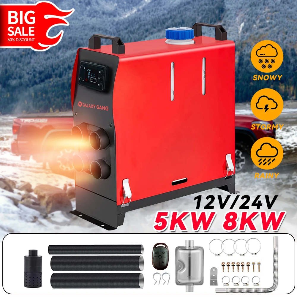 Galaxy Gang 8kw 5kw 12v Diesel Air Heater For Winter Outdoor Car Heating And RV Bus Parking Overnight Heating With Low Noise