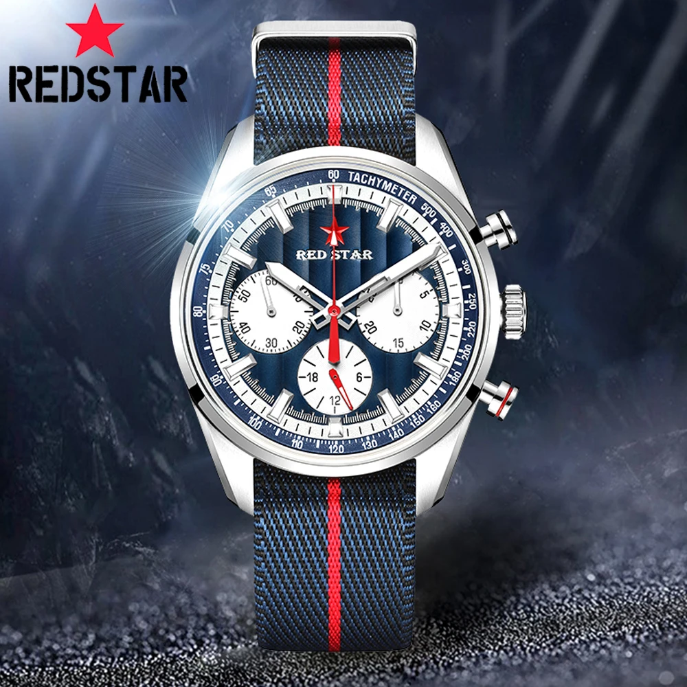 

Red Star Panda Manual Winding Men‘s Wristwatch 1963 Chronograph Seagull ST1903 Movement Sapphire Luminous Pilot Mechanical Watch