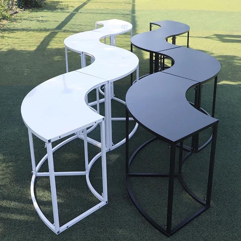 Props S-shaped round, lawn on-site arrangement round table, ornament flower rack