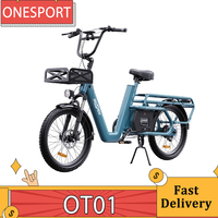 ONESPORT OT01 Electric Cargo Bike 650W Motor 48V 27Ah Battery 20*2.6-inch Tire Cargo E-Bike 25km/h Max Speed 100km Max Range