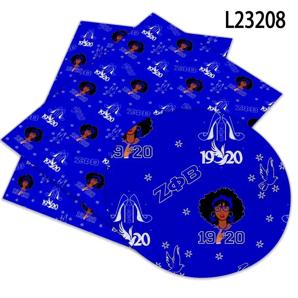 Sorority Zeta Phi Beta Print Pattern Artificial Leather Cross for DIY Bag Earring Craft Making 30*136cm Roll