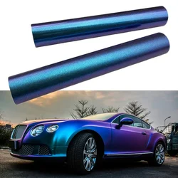1pc 30*100cm car blue to purple pearl chameleon vinyl wrapping film, self-adhesive body sticker decal