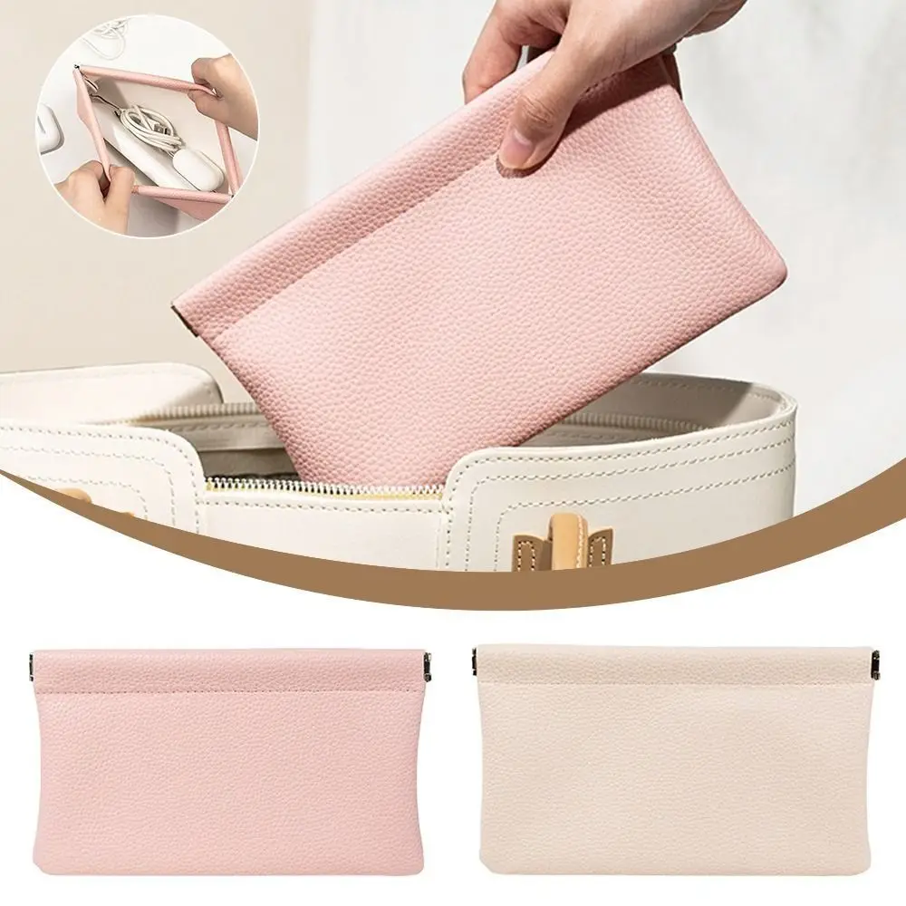 New Automatic Closure PU Leather Long Wallet Waterproof Large Capacity Coin Purse Storage Bag Storage Organizer