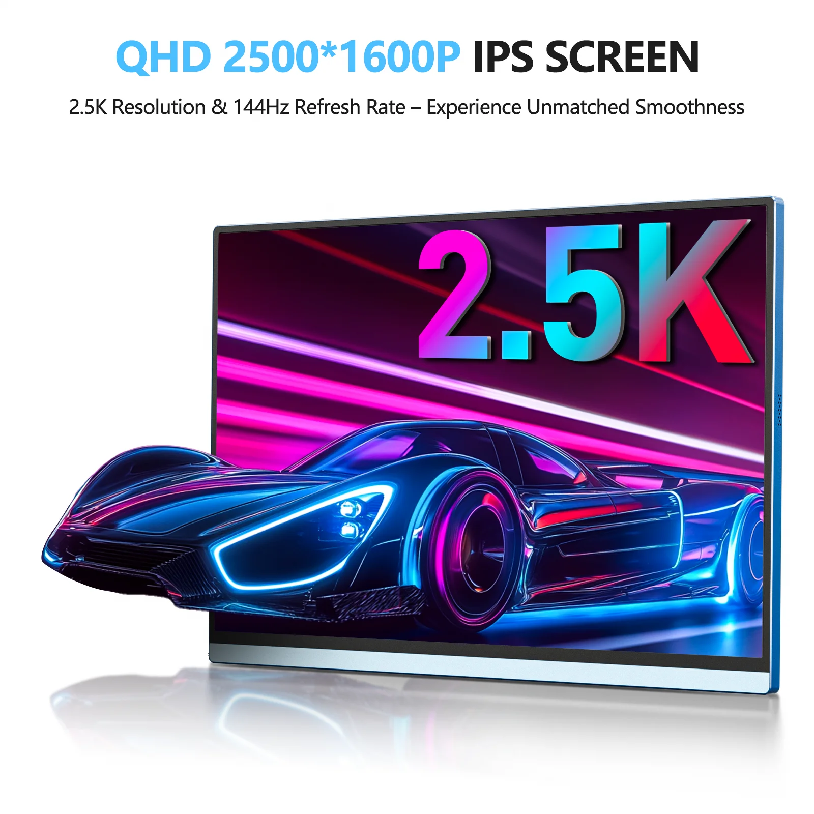 VEOUT 16 inch Portable Monitor IPS 2.5K 144Hz Refresh Rate with Stand for Gaming Travel Business Slim Lightweight screen Display